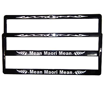 Number Plate Frame Mean Maori Mean 2pk