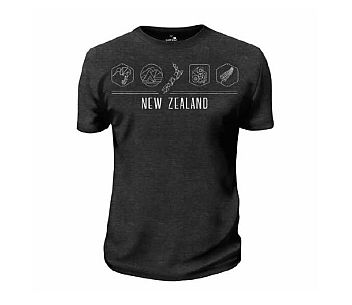 Mens Charcoal Tee Shirt NZ Icons