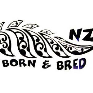Maori Style NZ Born and Bred Black Car Sticker