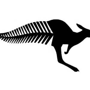 Half 'n' Half; Kangaroo Fern Tail Black Car Sticker