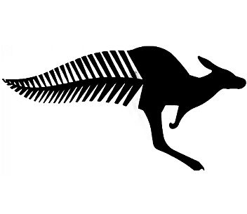 Half 'n' Half; Kangaroo Fern Tail Black Car Sticker