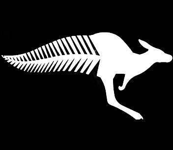 Half 'n' Half; Kangaroo Fern Tail White Car Sticker