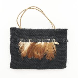 Kete Medium Black with Brown Feathers